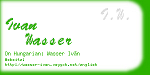 ivan wasser business card